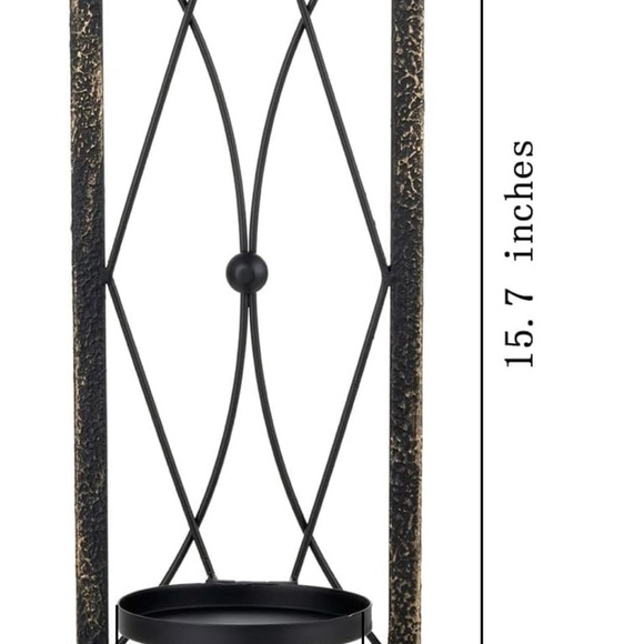 Gothic Candle Sconce Set of 2 -Gold Black Metal Wall Candle Holder Rustic - Picture 3 of 7